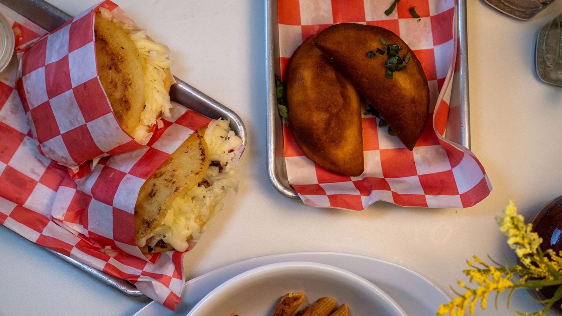 Arepas and empanadas for breakfast